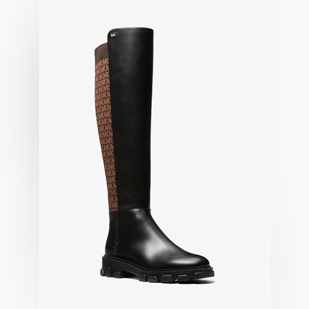 Michael Kors Black and Brown Over the Knee Boots new in box never used